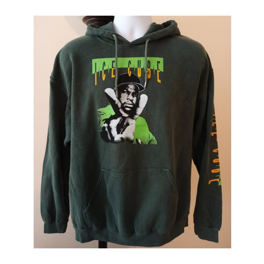 New ICE CUBE Mens Green Yellow XL Cotton Hoodie